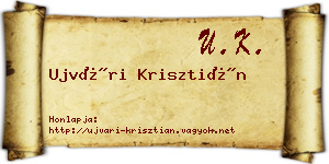 Ujvári Krisztián névjegykártya